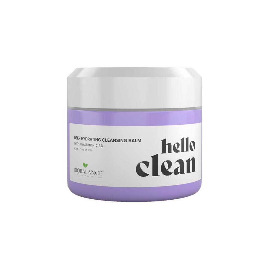 Baume nettoyant visage 3 en 1 à l'acide hyaluronique, pour peau normale ou sèche, Hello Clean, Bio Balance, 100 ml